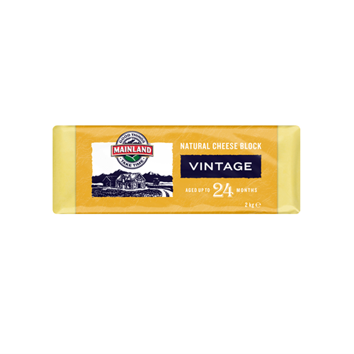 MAINLAND 2KG VINTAGE CHEDDAR CHEESE BLOCK