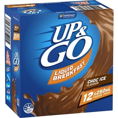 UP & GO 12x250ML CHOC ICE UHT MILK