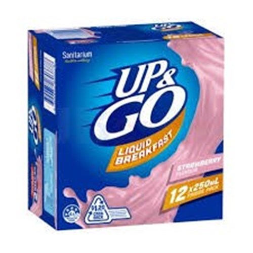 UP & GO 12x250ML STRAWBERRY UHT MILK