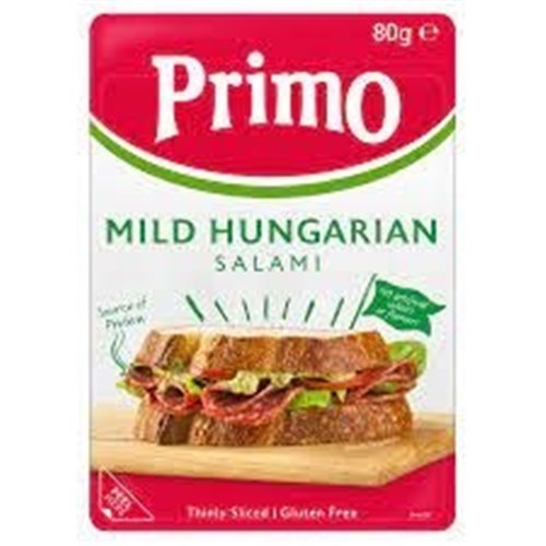PRIMO SLICED HUNGARIAN SALAMI 80G X 8 GF*