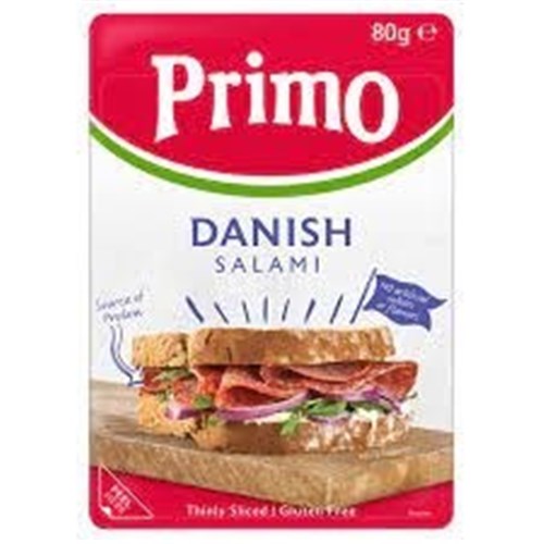 PRIMO SLICED DANISH SALAMI 80G X 8 GF*