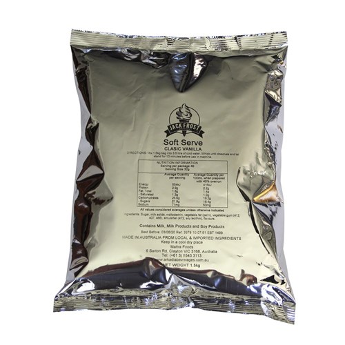 JACK FROST 8x1.5KG VANILLA SOFT SERVE MIX
