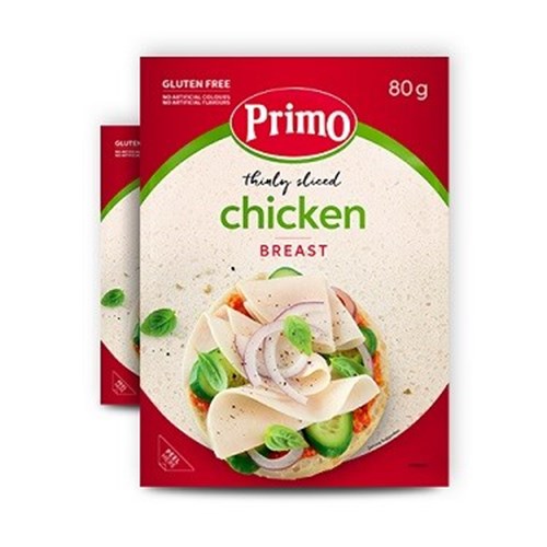 PRIMO 01654 80G X 8 SLICED CHICKEN BREAST*