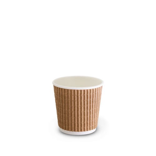 TP 8OZx25 NATURAL BROWN TRIPLE WALL WAVE CUPS
