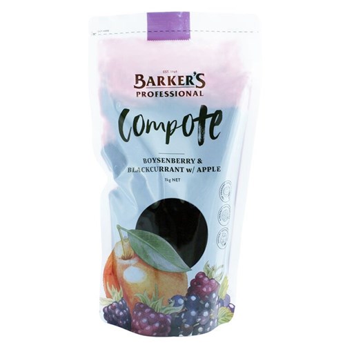 BARKER'S 1KG BOYSENBERRY & BLACKCURRANT APPLE COMP