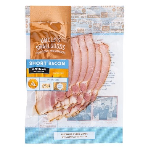 UNCLE RETAIL 14x150G SLICED SHORT BACON*