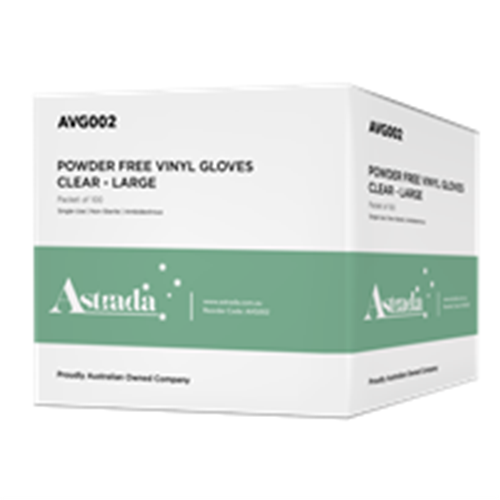 ASTRADA LARGE x100 VINYL GLOVES POWDER FREE
