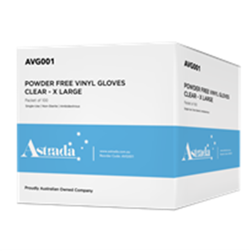 ASTRADA X-LARGE x100 VINYL GLOVES POWDER FREE
