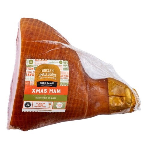 UNCLES 3KG RW HALF WOODSMOKED LEG HAM BONE IN