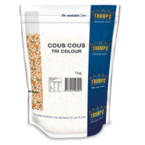TRUMPS 1KG COUSCOUS LARGE PEARL TRI COLOUR