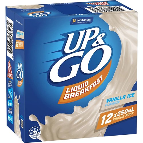 UP & GO 12x250ML VANILLA UHT MILK
