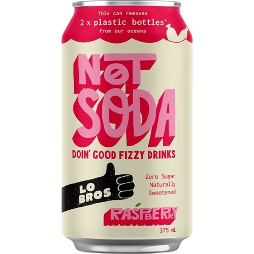 LO BROS 375ML X 24 NOT SODA RASPBERRY*