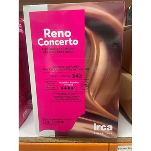 IRCA 5KG RENO 34% LATTE (MILK CHOC COUVERTURE)