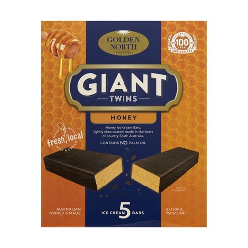 GOLDEN NORTH 8x5x150ML GIANT TWINS HONEY MULTI