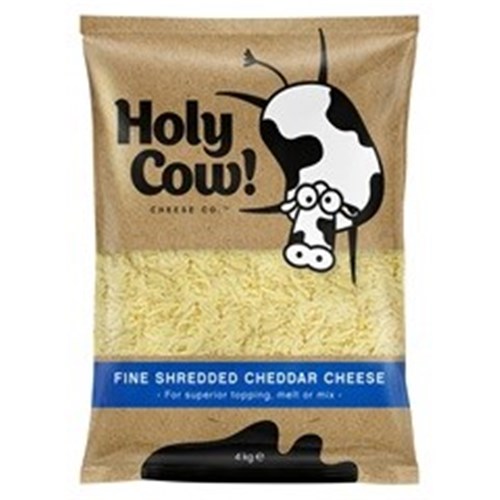 HOLY COW 4KGx2 FINE SHREDDED CHEDDAR CHEESE*
