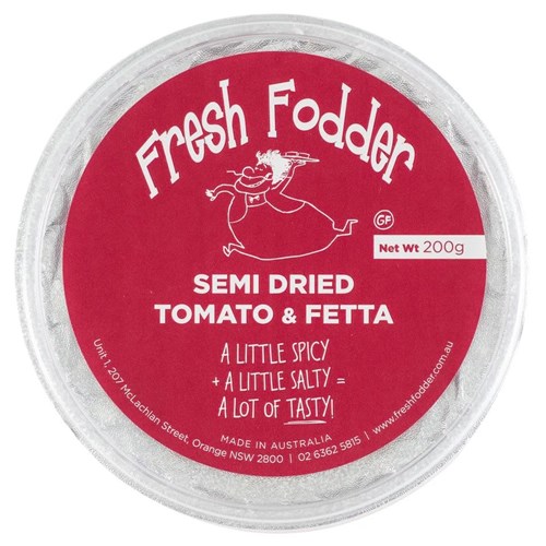 FRESH FODDER 200G X 8 SEMI DRIED TOM & FETTA*