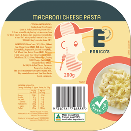 ENRICO'S 200G X 24 MACARONI CHEESE PASTA*