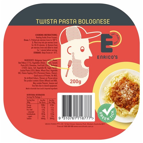 ENRICO'S 200G X 24 TWISTA PASTA BOLOGNESE