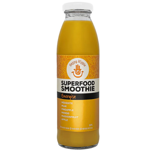 HAPPY HIPPIE 350ML X 12 ORANGE ENERGISE SMOOTHIE JUICE 