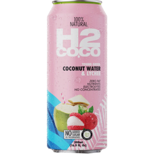 H2 500ML X 12 LYCHEE  COCONUT WATER CAN