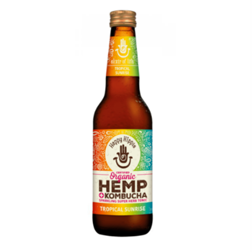HAPPY HIPPIE 330ML X 12 HEMP TROPICAL KOMBUCHA*