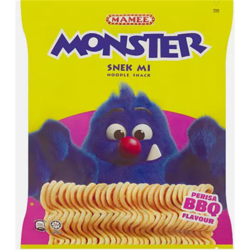 MAMEE 10x8x25G BBQ MONSTER NOODLE SNACK