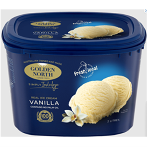 GOLDEN NORTH 2LT SIMPLY INDULGE VANILLA ICE CREAM