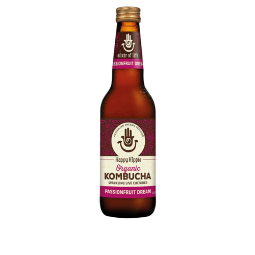 HAPPY HIPPIE 330ML x 12 PASSIONFRUIT KOMBUCHA