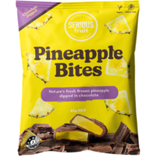 SERIOUS FRUIT 36x65G CHOC DIPPED PINEAPPLE BITES
