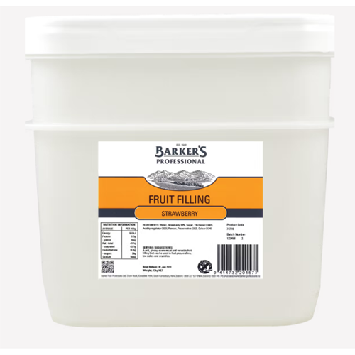 BARKER'S 12KG STRAWBERRY FRUIT FILLING