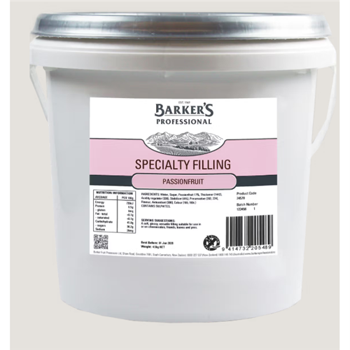 BARKER'S 4.5KG PASSIONFRUIT SPECIALTY FILLING