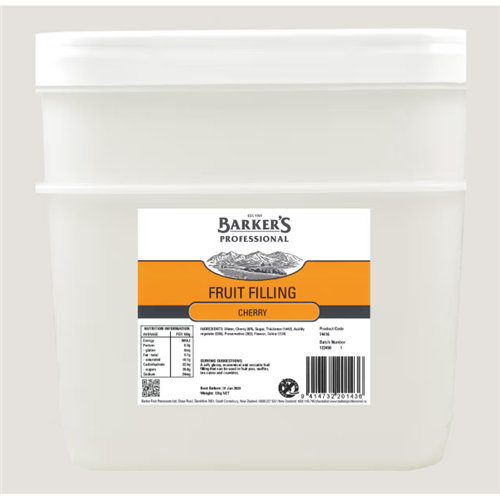 BARKER'S 12KG CHERRY FRUIT FILLING*