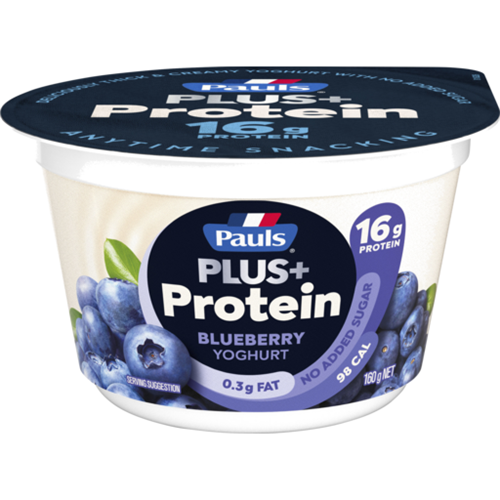 PAULS 160G X 12 PLUS PROTEIN BLUEBERRY YOGHURT*