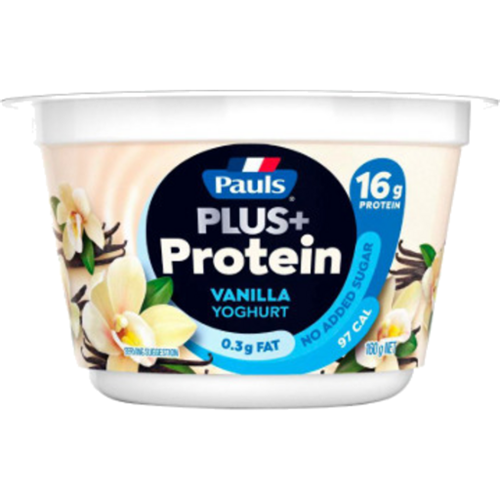PAULS 160G X 12 PLUS PROTEIN VANILLA YOGHURT*