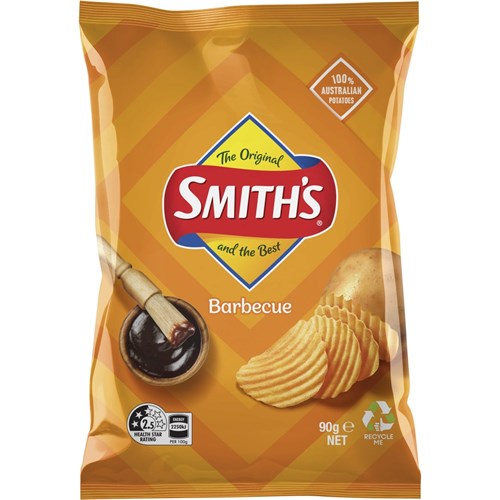 SMITHS 90G x 18 BBQ CHIPS*