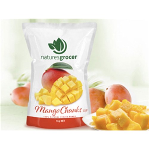 NATURES GROCER 1KG MANGO CHUNKS IQF