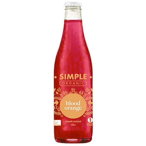 SIMPLE 330ML X 12 ORGANIC BLOOD ORANGE
