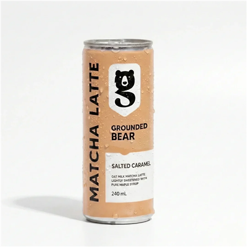 GROUNDED BEAR 240ML X 12 SALTED CARAMEL MATCHA LATTE 