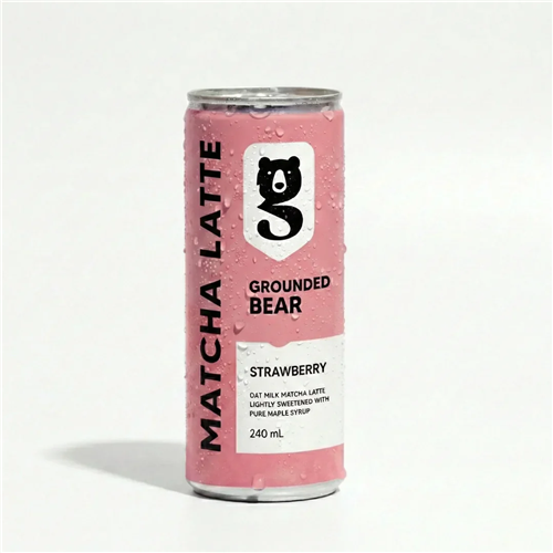 GROUNDED BEAR 240ML X 12 STRAWBERRY MATCHA LATTE