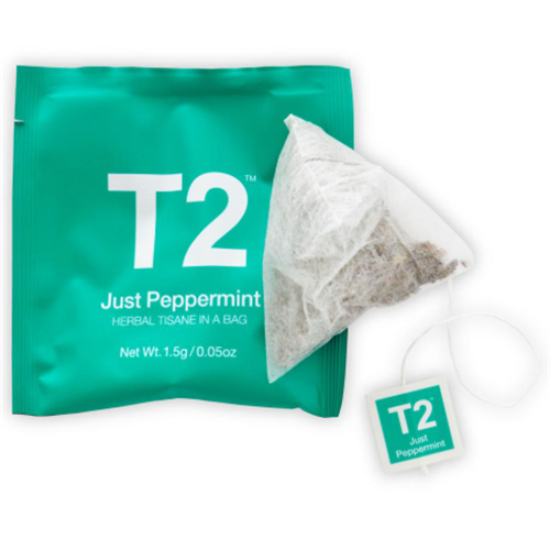 T2 100PK IND WRAP BIO JUST PEPPERMINT TEABAG