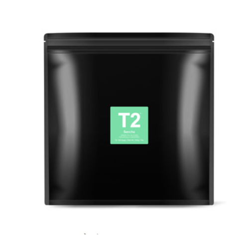 T2 100PK IND WRAP BIO SENCHA TEABAG*