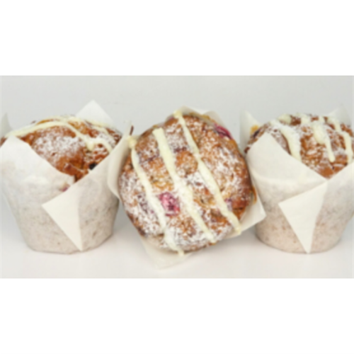 MOSAIC (6) WHITE CHOC RASPBERRY TEXAN MUFFIN*