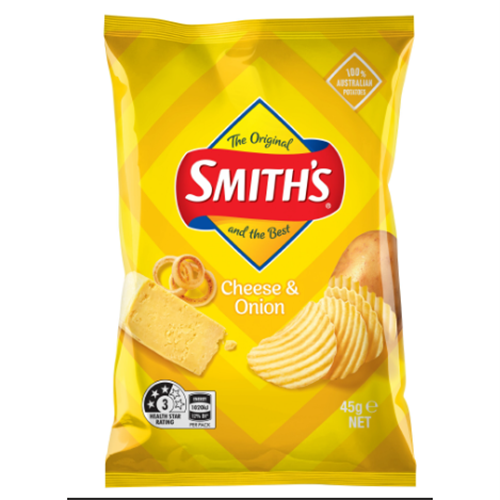 SMITHS 45GX18 CHEESE & ONION CHIPS*